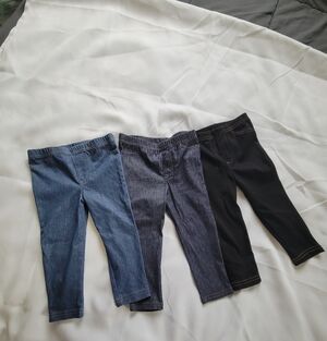 Set of Baby Jeggings in Blue, Gray, and Black. Size 12M